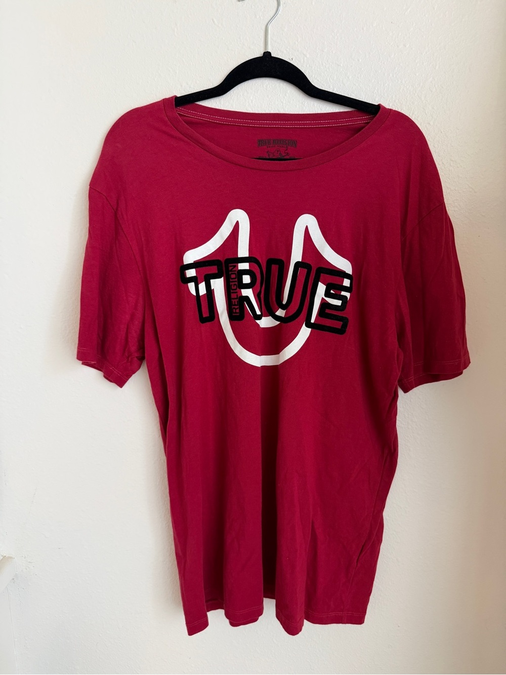 True Religion Women's Deep Pink Graphic Short Sleeve Tee